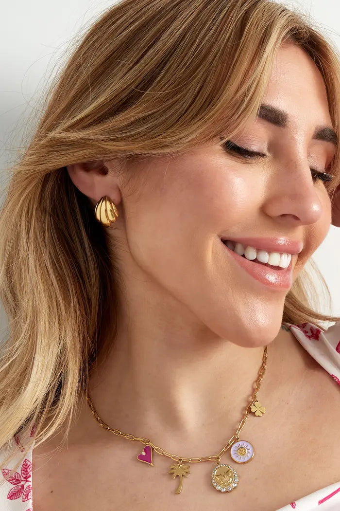 Edelstahl Ohrstecker "Shell Gold" 14K vergoldet