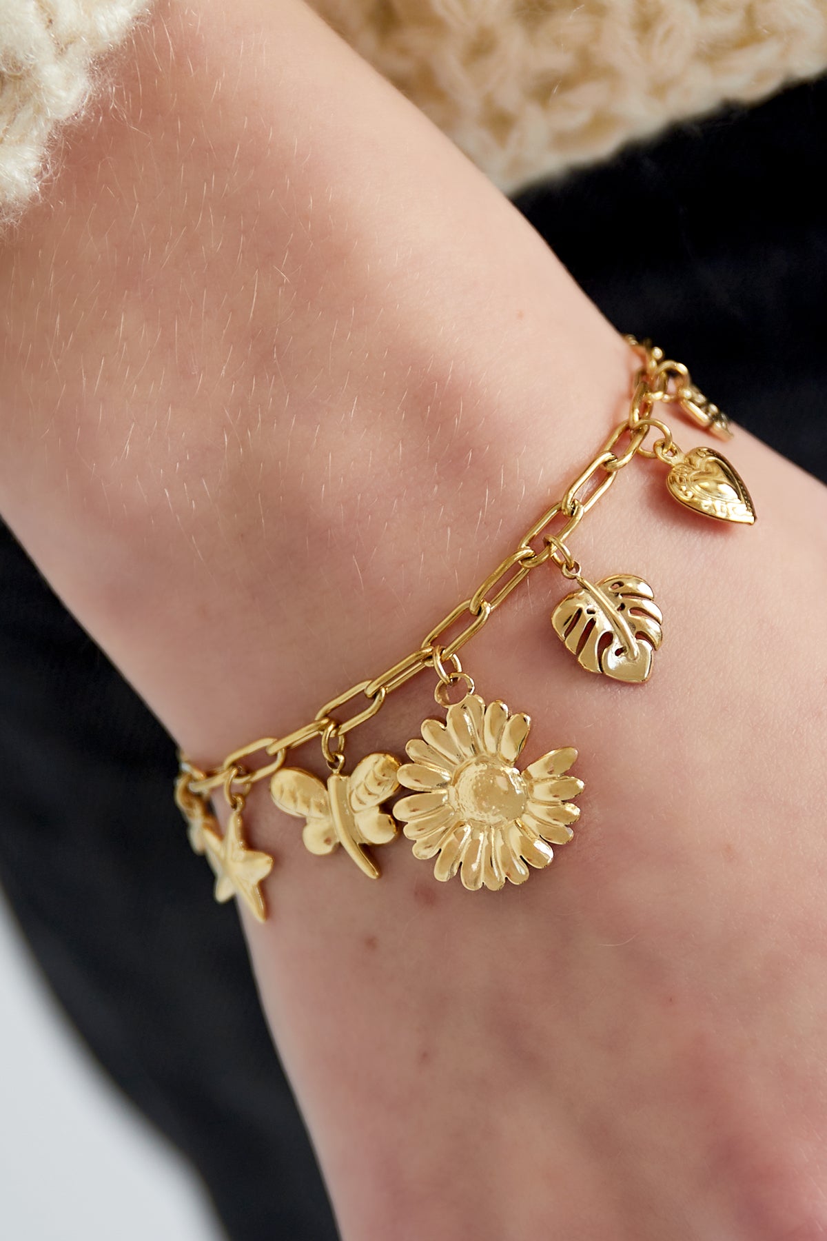 Edelstahl Armband "Jardin Silber" 14K vergoldet