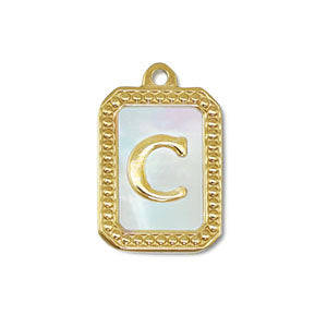 Edelstahl Charm "Kailani" mit Perlmutt