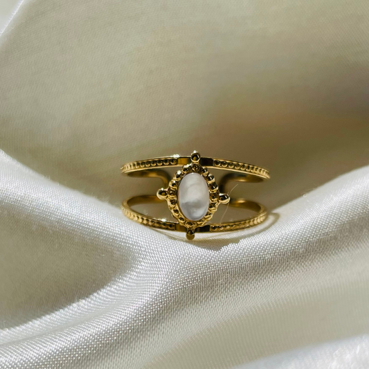 Edelstahl Ring "Nona Gold" Größenverstellbar