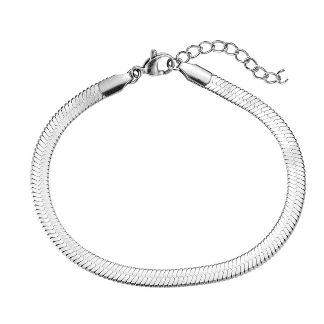 Edelstahl Armband "Snake Silber" 14K vergoldet