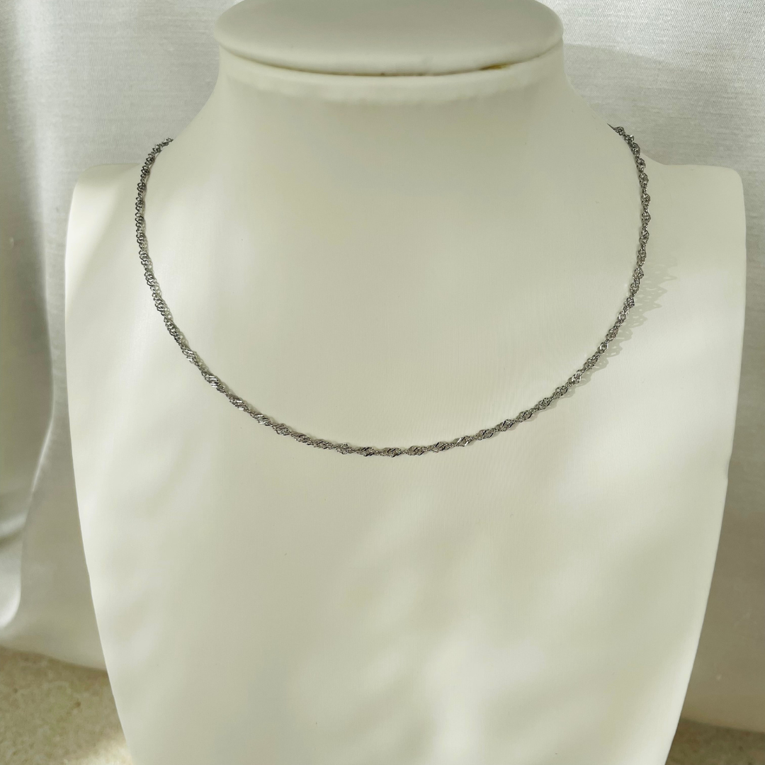Edelstahl Kette "Olina Silber" 14K vergoldet