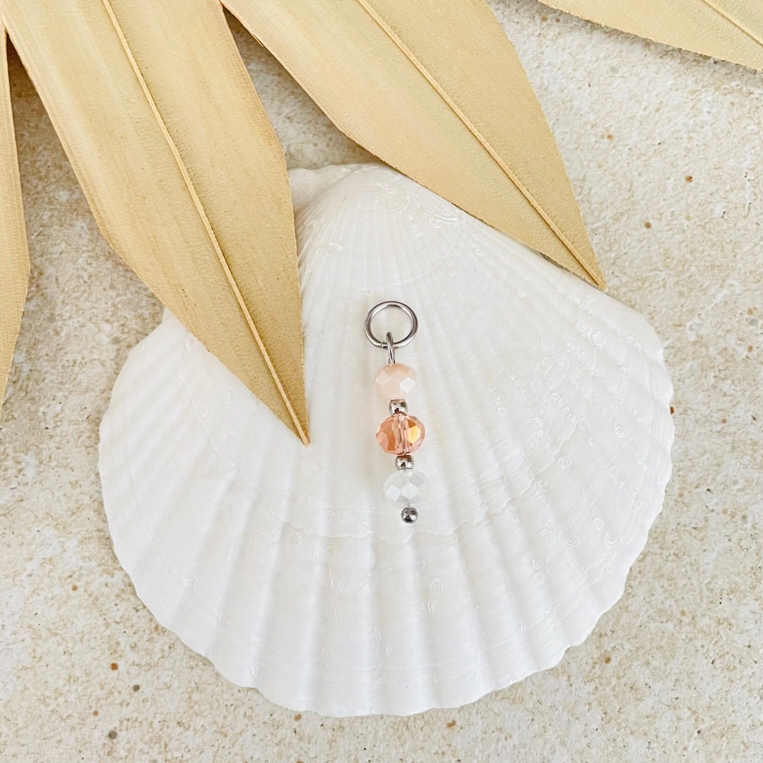 Edelstahl Charm "Blush Silber" handgemacht