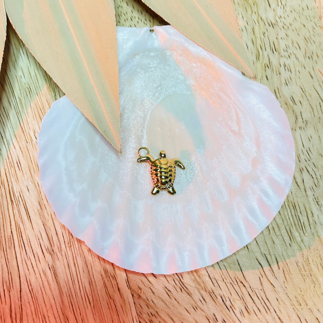 Edelstahl Charm "Honu Gold" 14K vergoldet