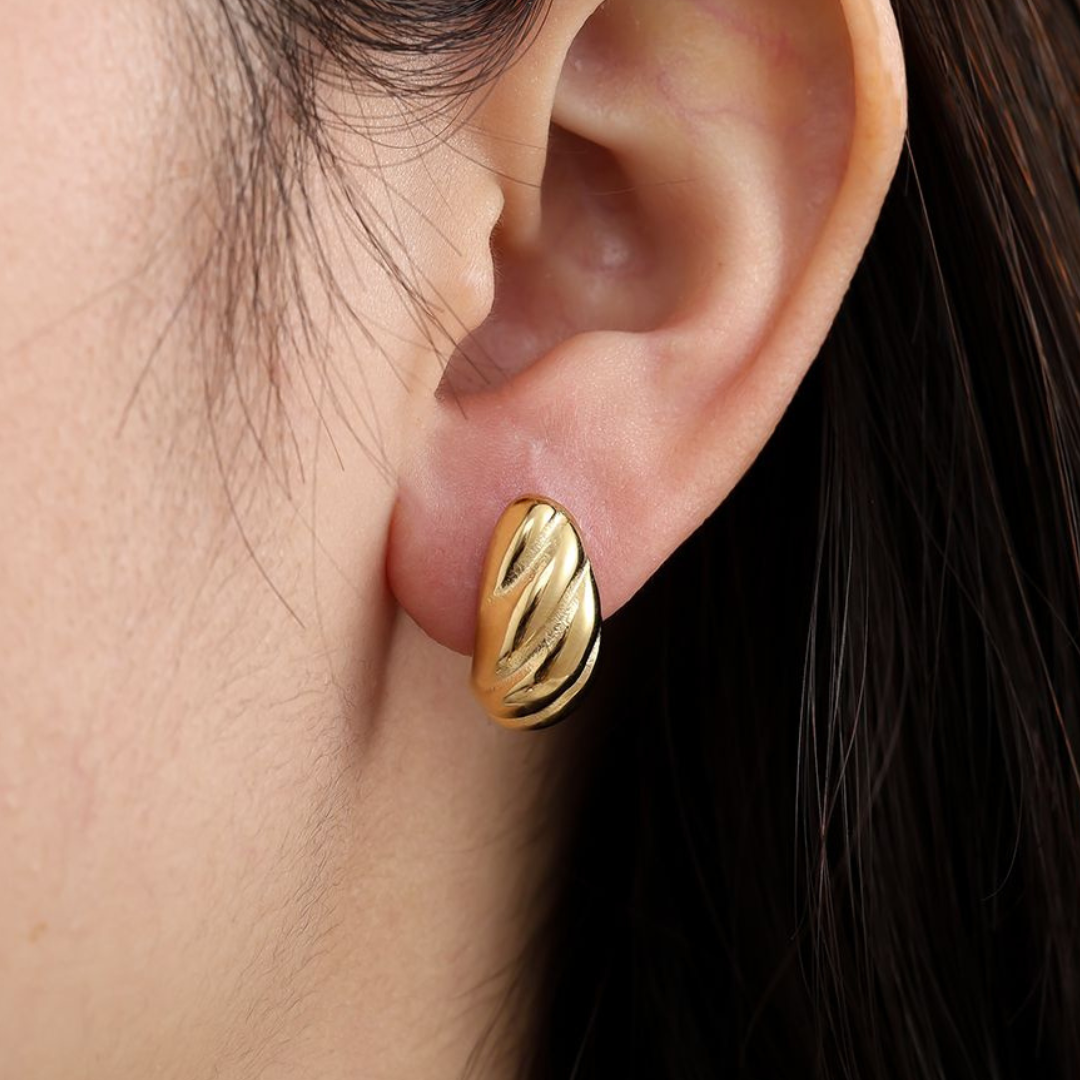 Edelstahl Ohrstecker "Malie Gold" 14K vergoldet