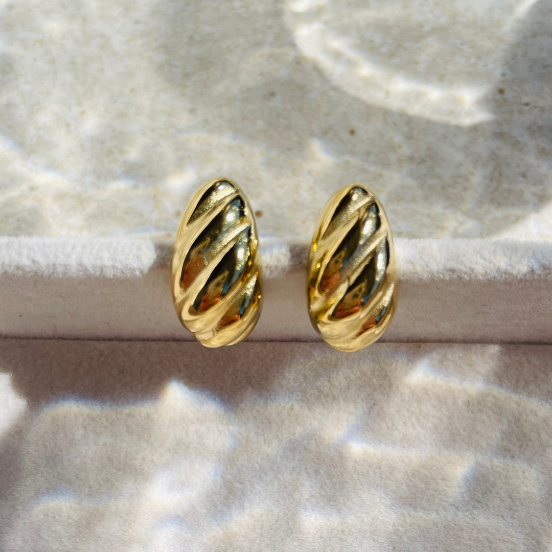 Edelstahl Ohrstecker "Malie Gold" 14K vergoldet