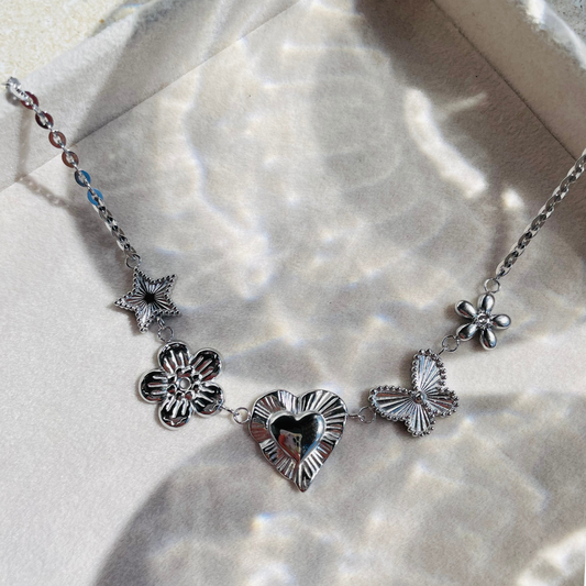 Edelstahl Kette "Primavera Silber" 14K vergoldet