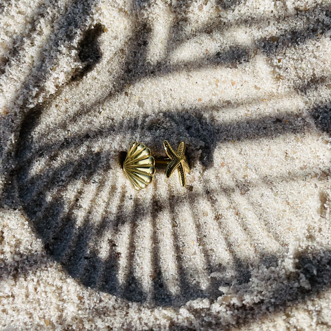 Edelstahl Ring "Akela Gold" Größenverstellbar
