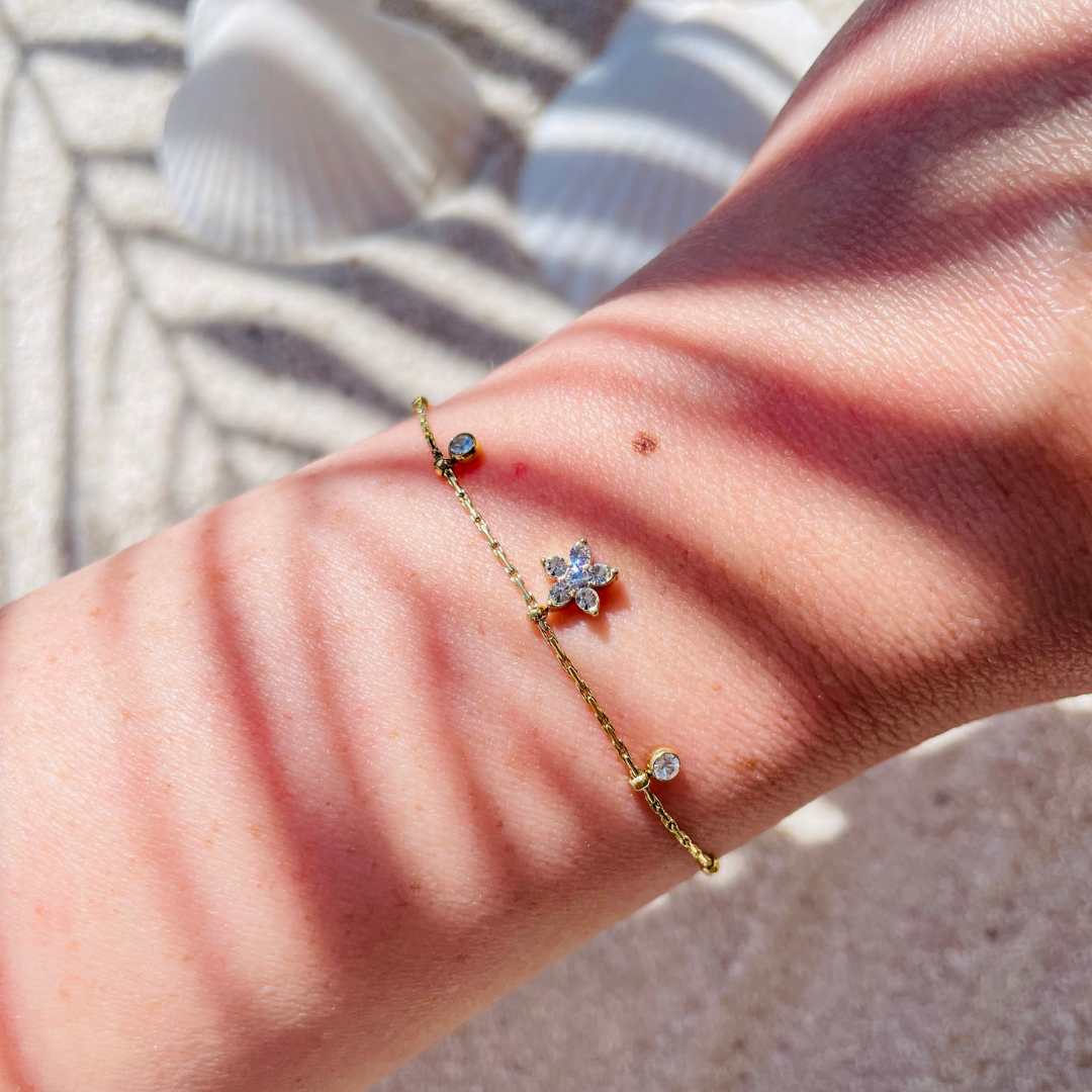 Edelstahl Armband "Flora Gold" 14K vergoldet