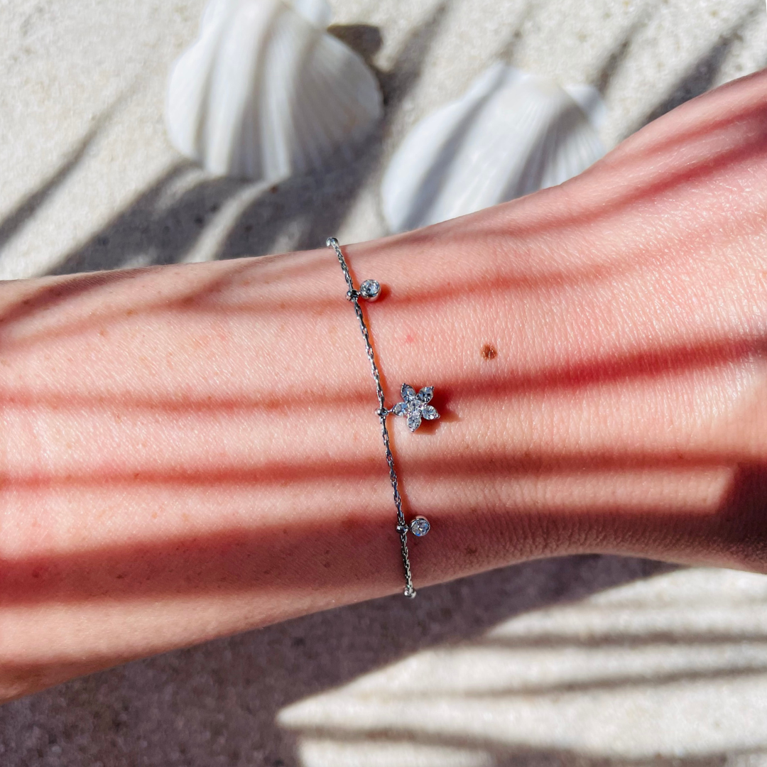 Edelstahl Armband "Flora Silber" 14K vergoldet