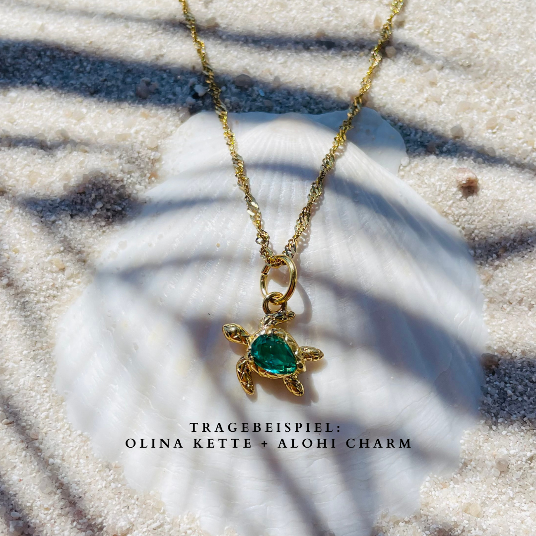 Edelstahl Charm "Alohi Gold" 14K vergoldet