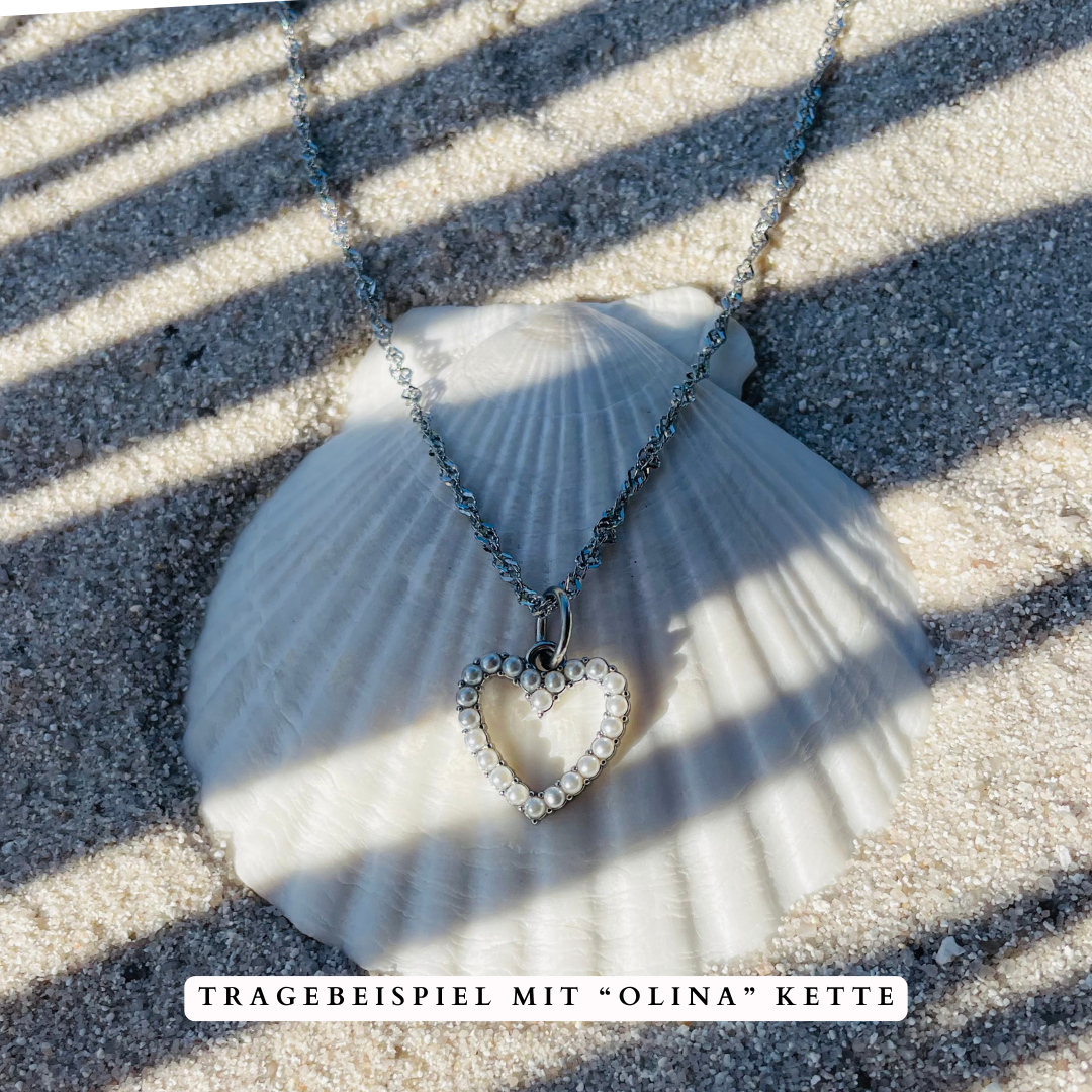 Edelstahl Charm "Mahina Silber" 14K vergoldet