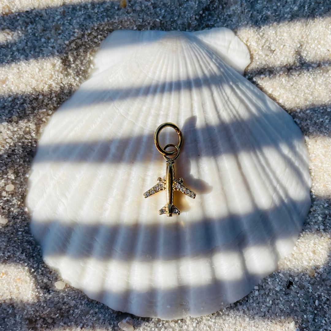 Edelstahl Charm "Airline Gold" 14K vergoldet