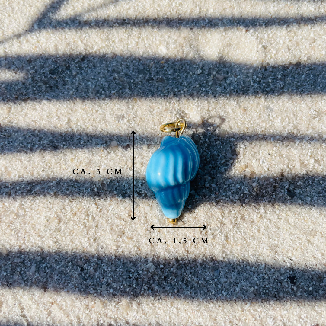 Charm "Shell Blue Gold" handgemacht
