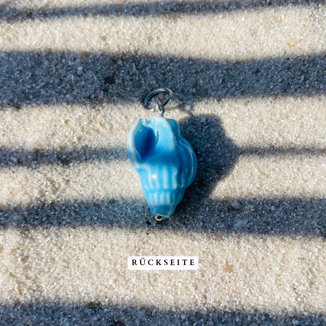 Charm "Shell Blue Silber" handgemacht