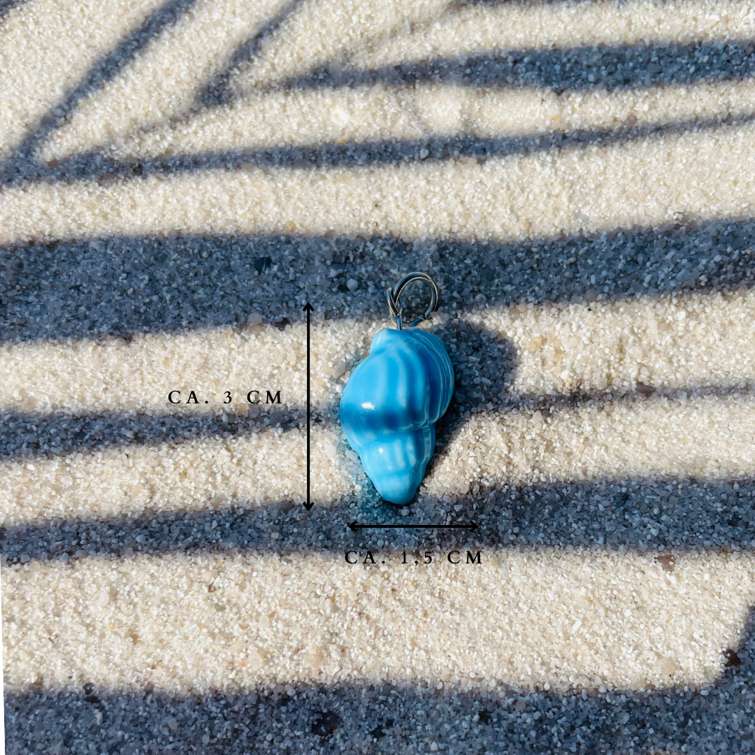 Charm "Shell Blue Silber" handgemacht