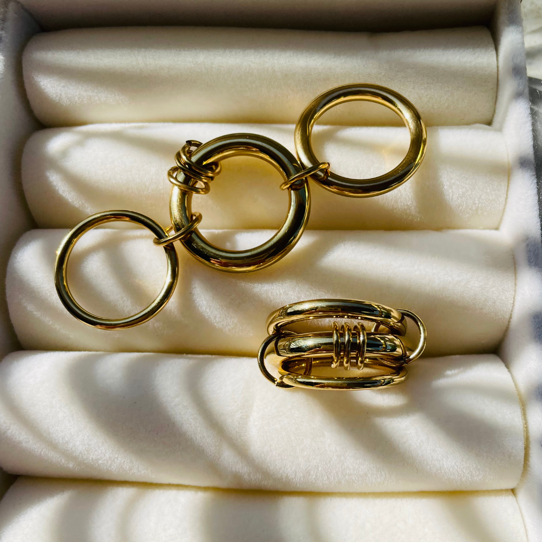 Edelstahl Ring "Kaipo Gold" 14K vergoldet
