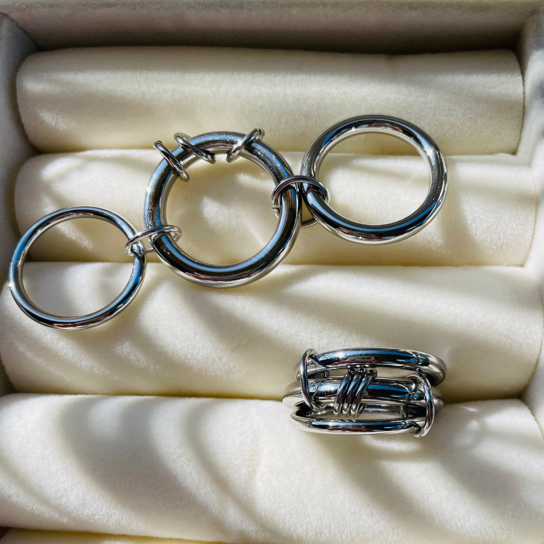 Edelstahl Ring "Kaipo Silber" 14K vergoldet