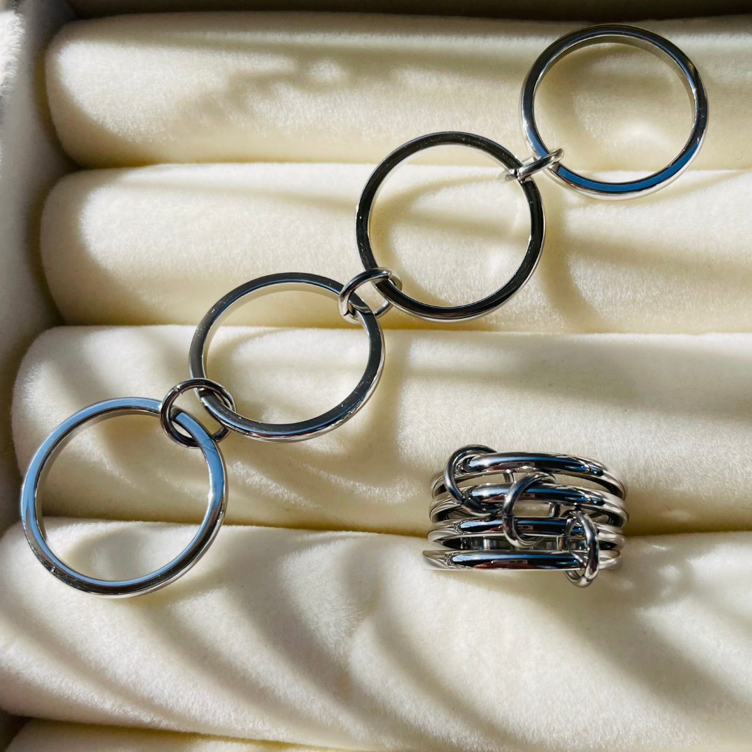 Edelstahl Ring "Kaleo Silber" 14K vergoldet