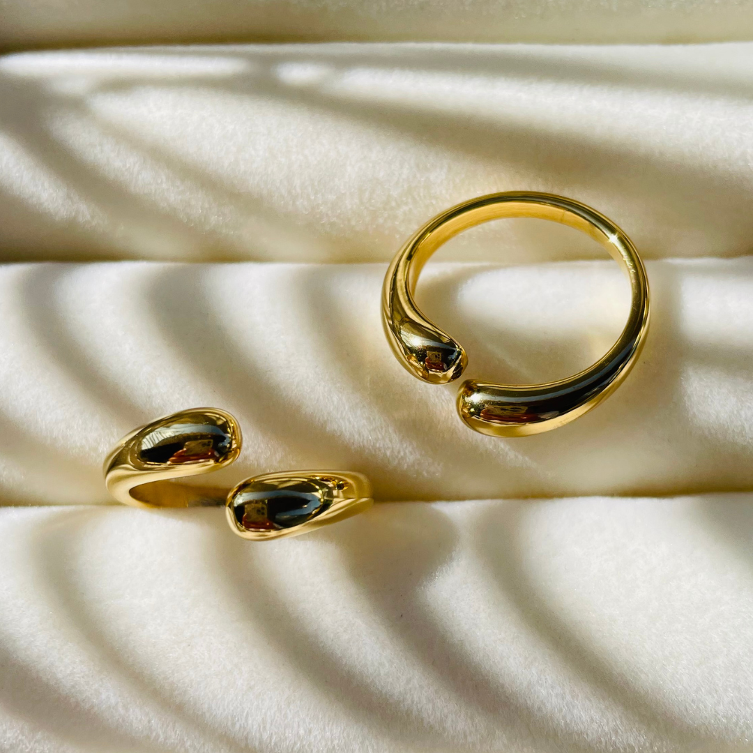 Edelstahl Ring "Nahoa Gold" Größenverstellbar