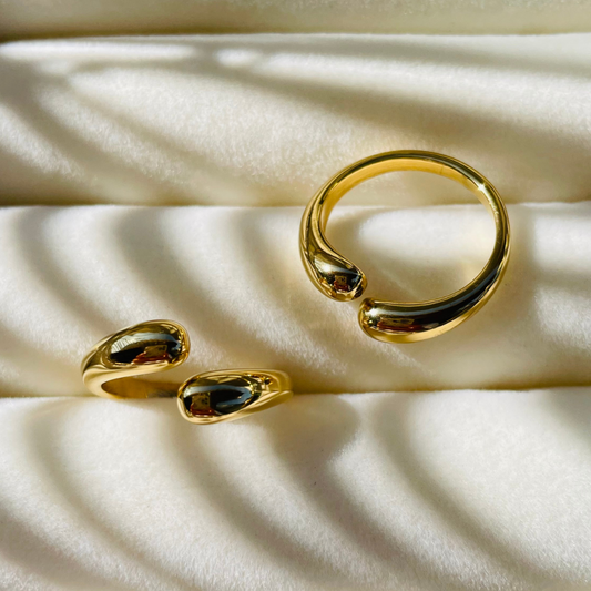 Edelstahl Ring "Nahoa Gold" Größenverstellbar