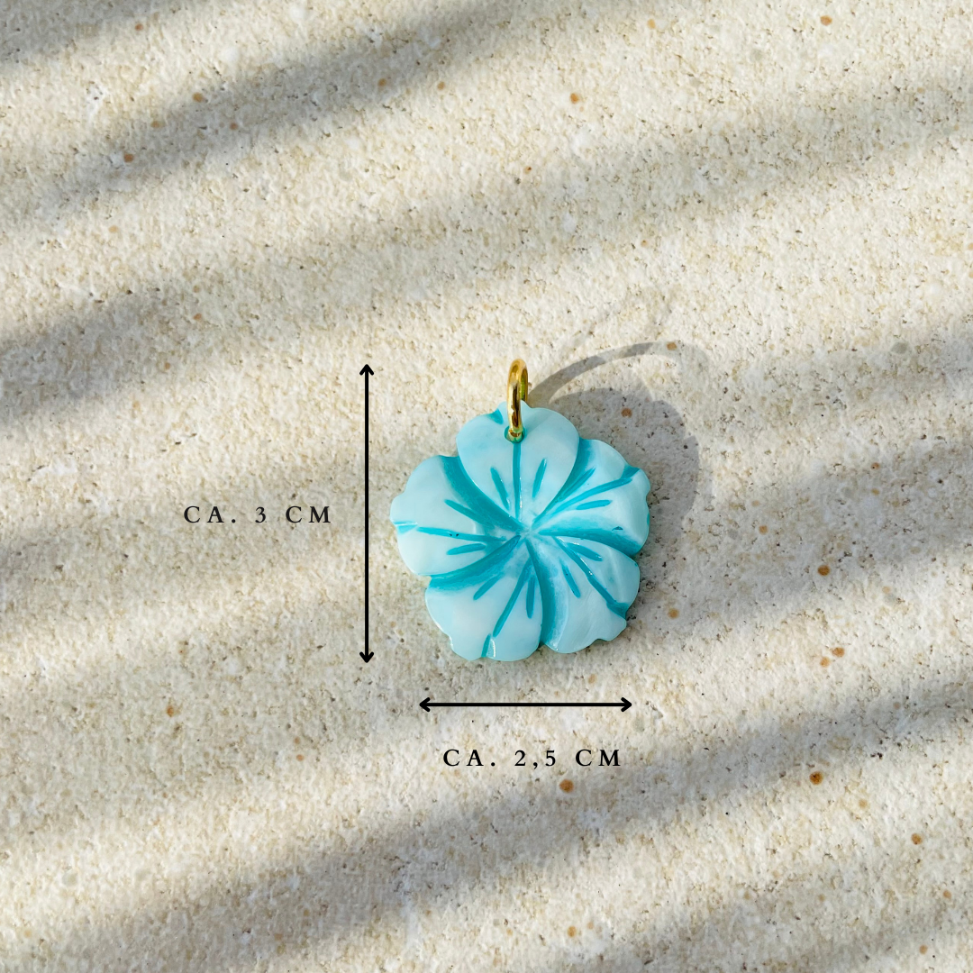 Charm "Bleu Gold" Muschelperle