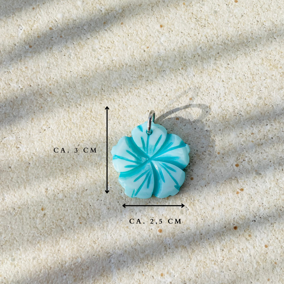Charm "Bleu Silber" Muschelperle