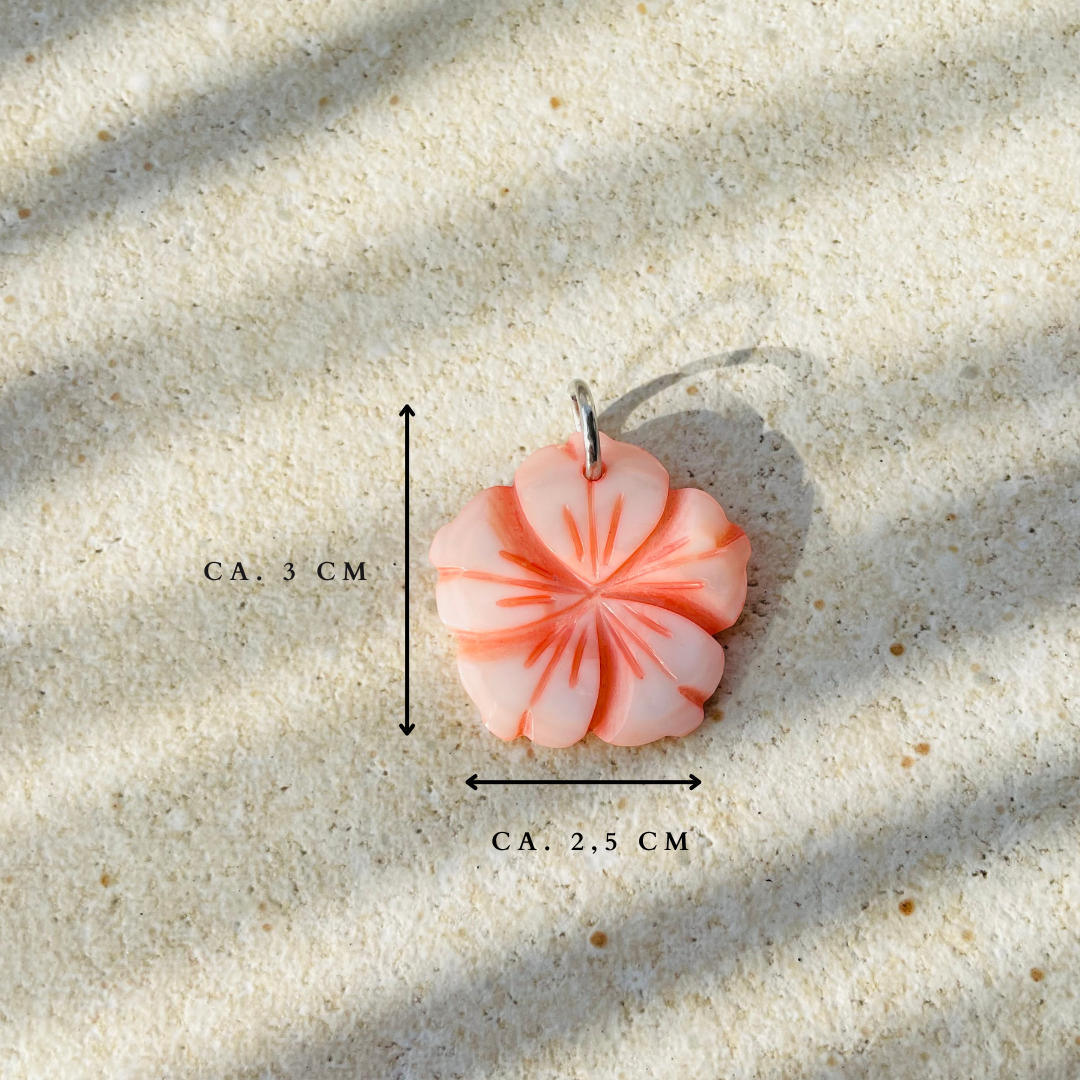 Charm "Peachy Silber" Muschelperle
