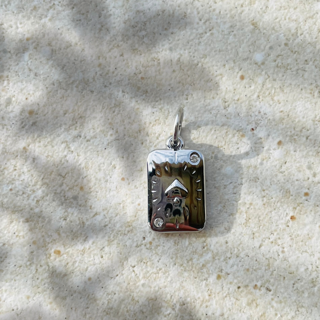 Edelstahl Charm "Spade Silber" 14K vergoldet