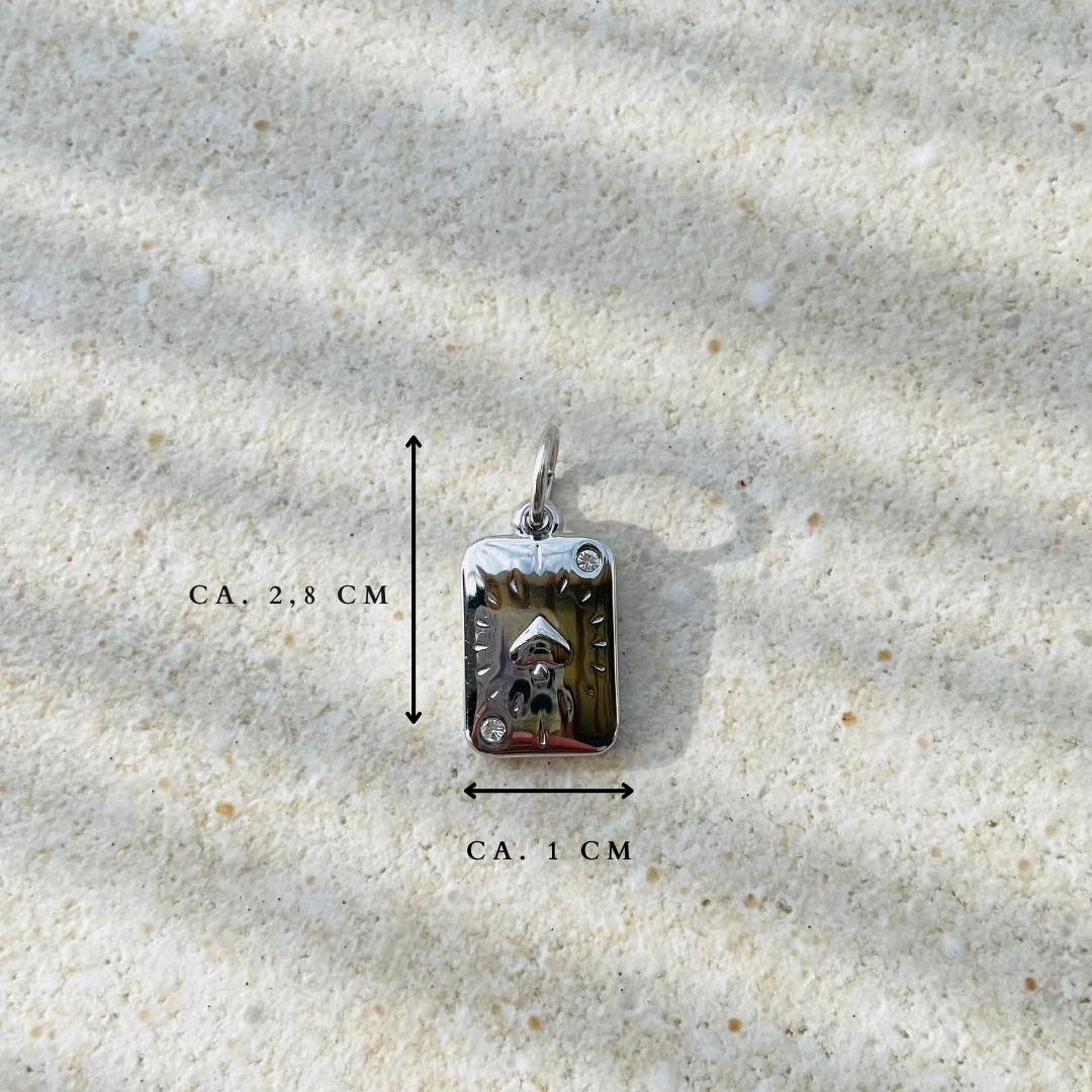 Edelstahl Charm "Spade Silber" 14K vergoldet