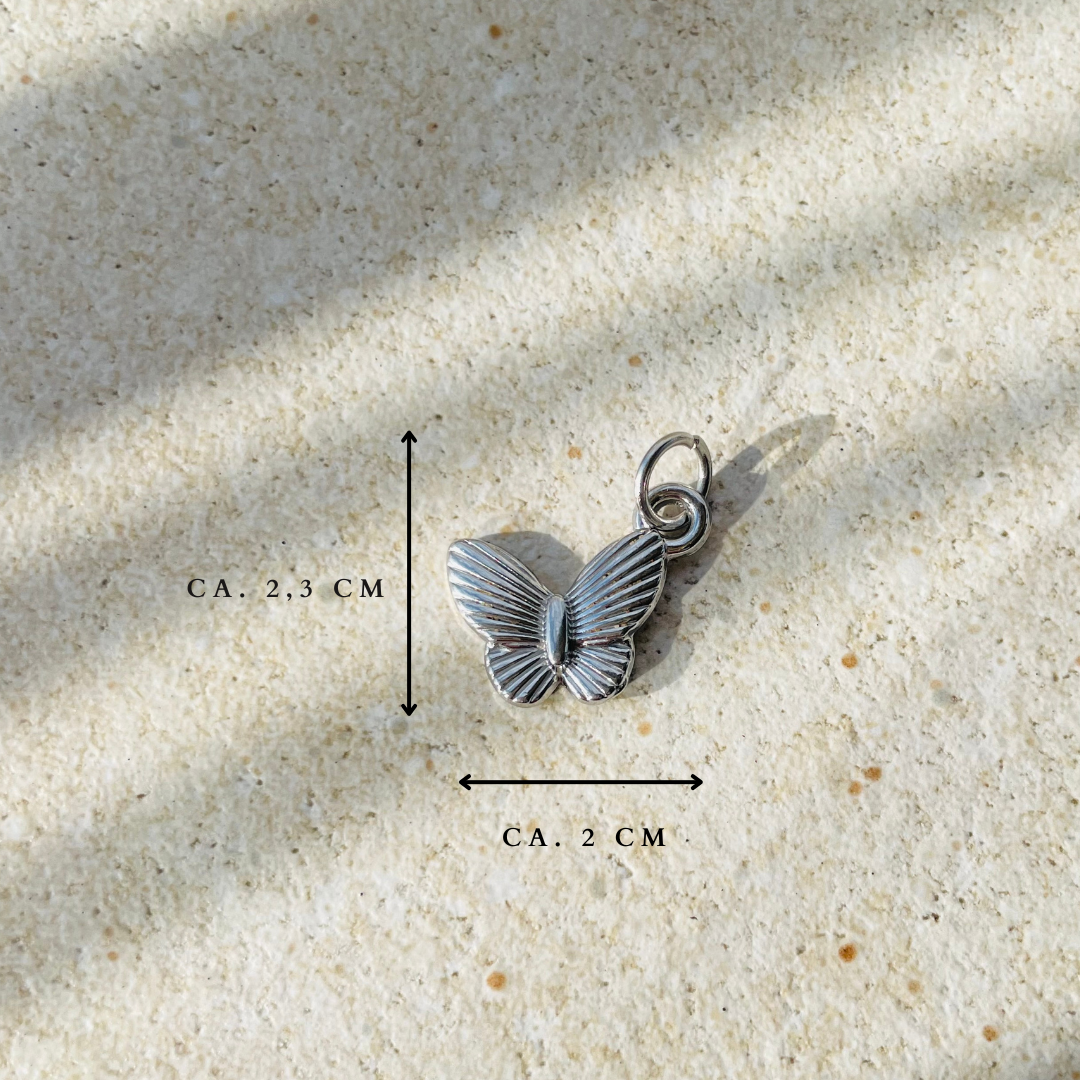Edelstahl Charm "Mariposa Silber" 14K vergoldet