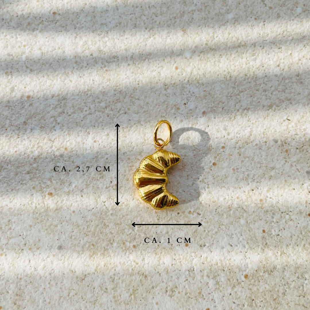 Edelstahl Charm "Croissant Gold" 14K vergoldet