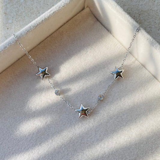 Edelstahl Armband "Star Silber" 14K vergoldet