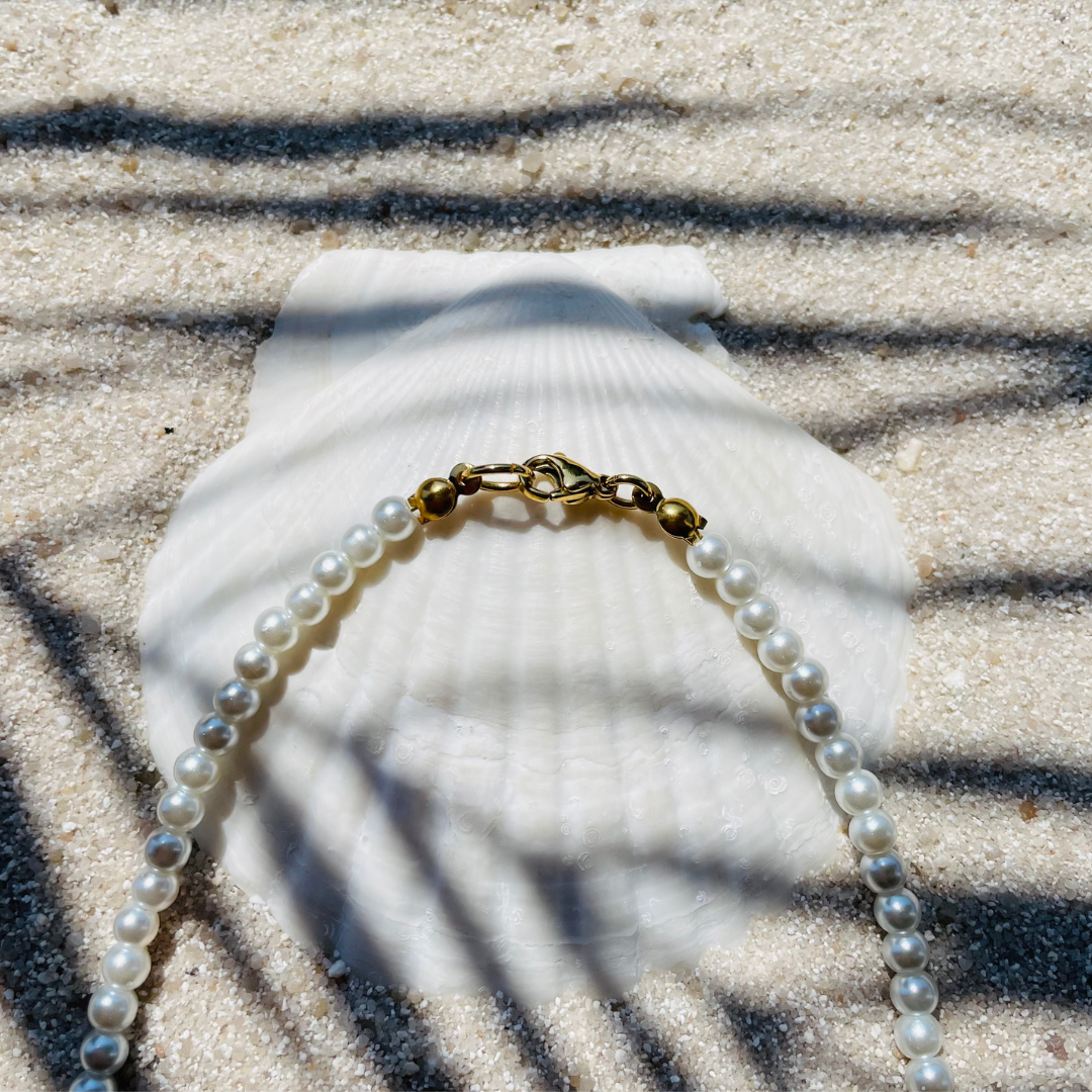 Charm Kette "Pearlin Gold" handgemacht