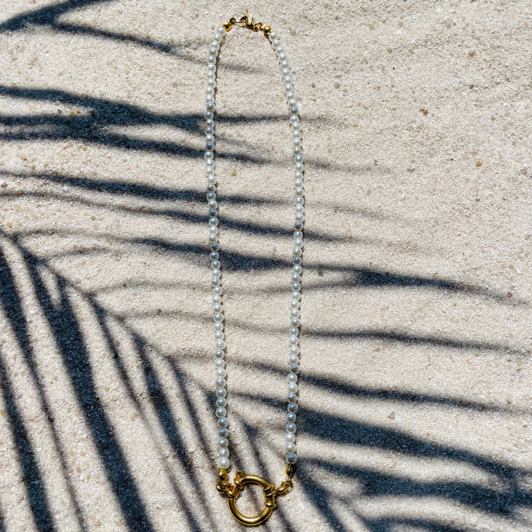 Charm Kette "Pearlin Gold" handgemacht