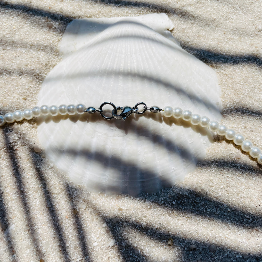 Charm Kette "Pearlin Silber" handgemacht