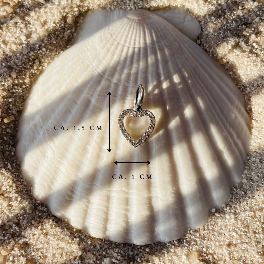 Edelstahl Charm "Ohana Silber" 14K vergoldet