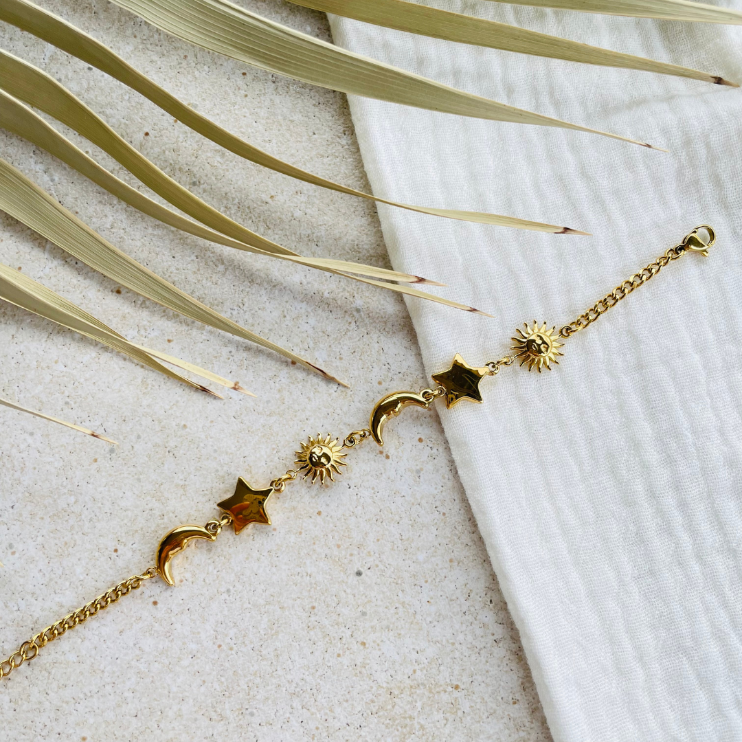 Edelstahl Armband "Hokulele" 14K vergoldet