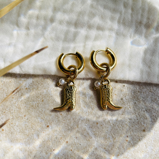 Edelstahl Ohrringe "Rodeo Gold" 14K vergoldet