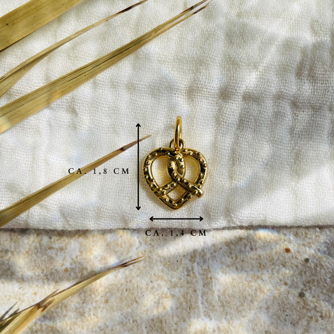 Edelstahl Charm "Brezn Gold" 14K vergoldet