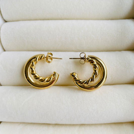 Edelstahl Ohrstecker "Mila Gold" 14K vergoldet