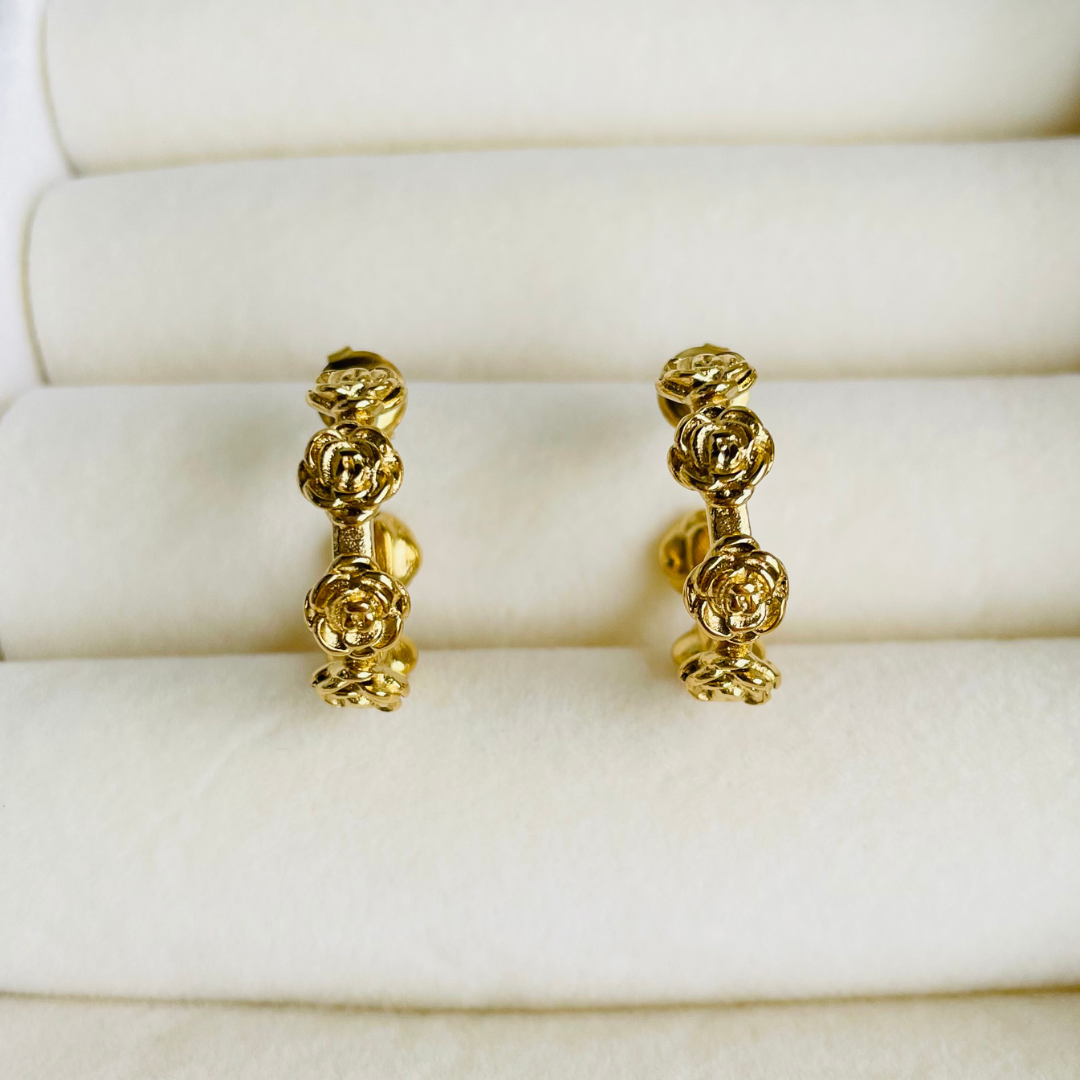 Edelstahl Ohrstecker "Rosy Gold" 14K vergoldet