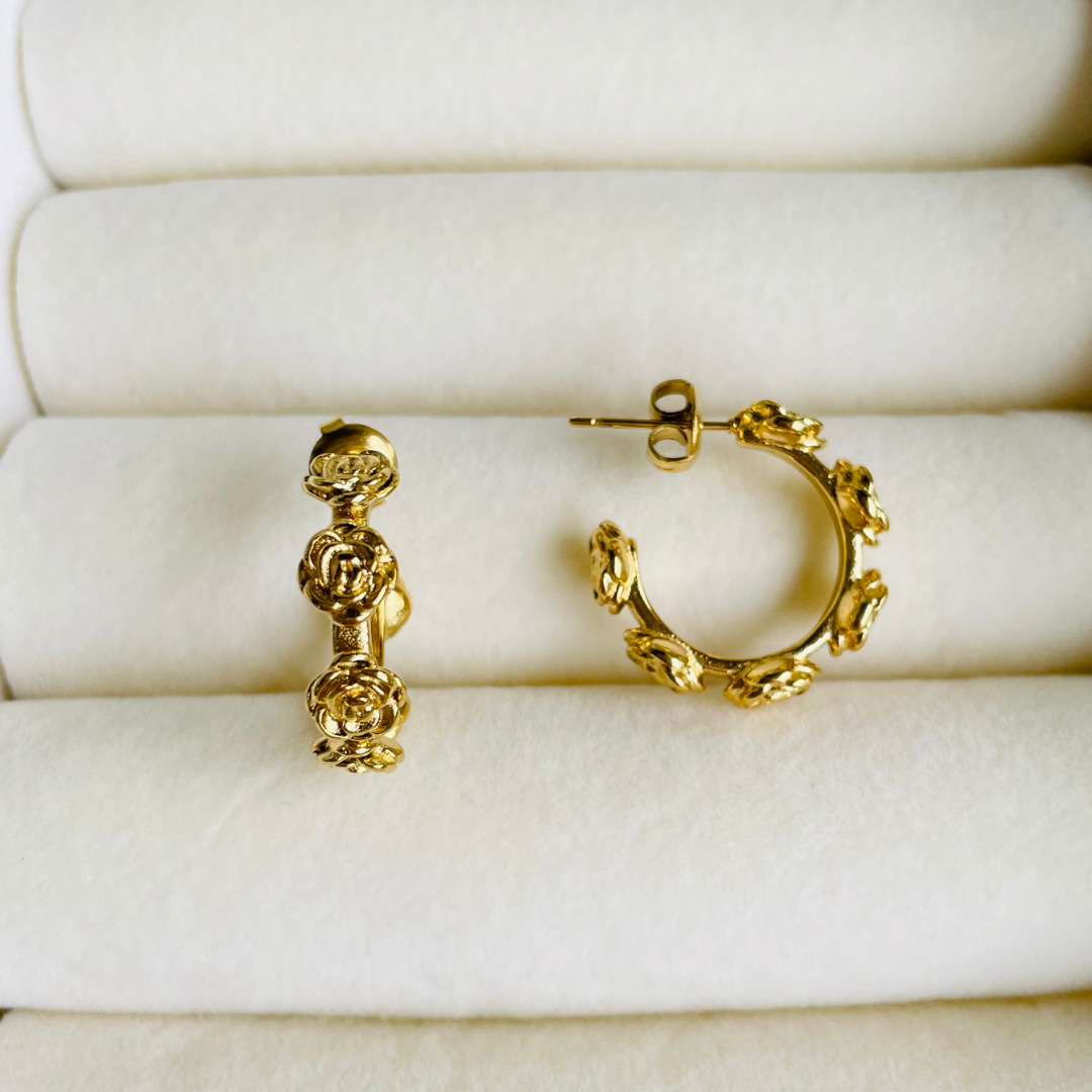 Edelstahl Ohrstecker "Rosy Gold" 14K vergoldet