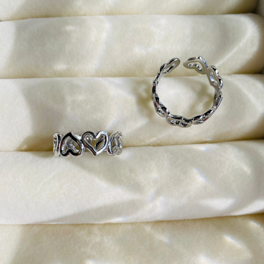 Edelstahl Ring "Akona Silber" Größenverstellbar