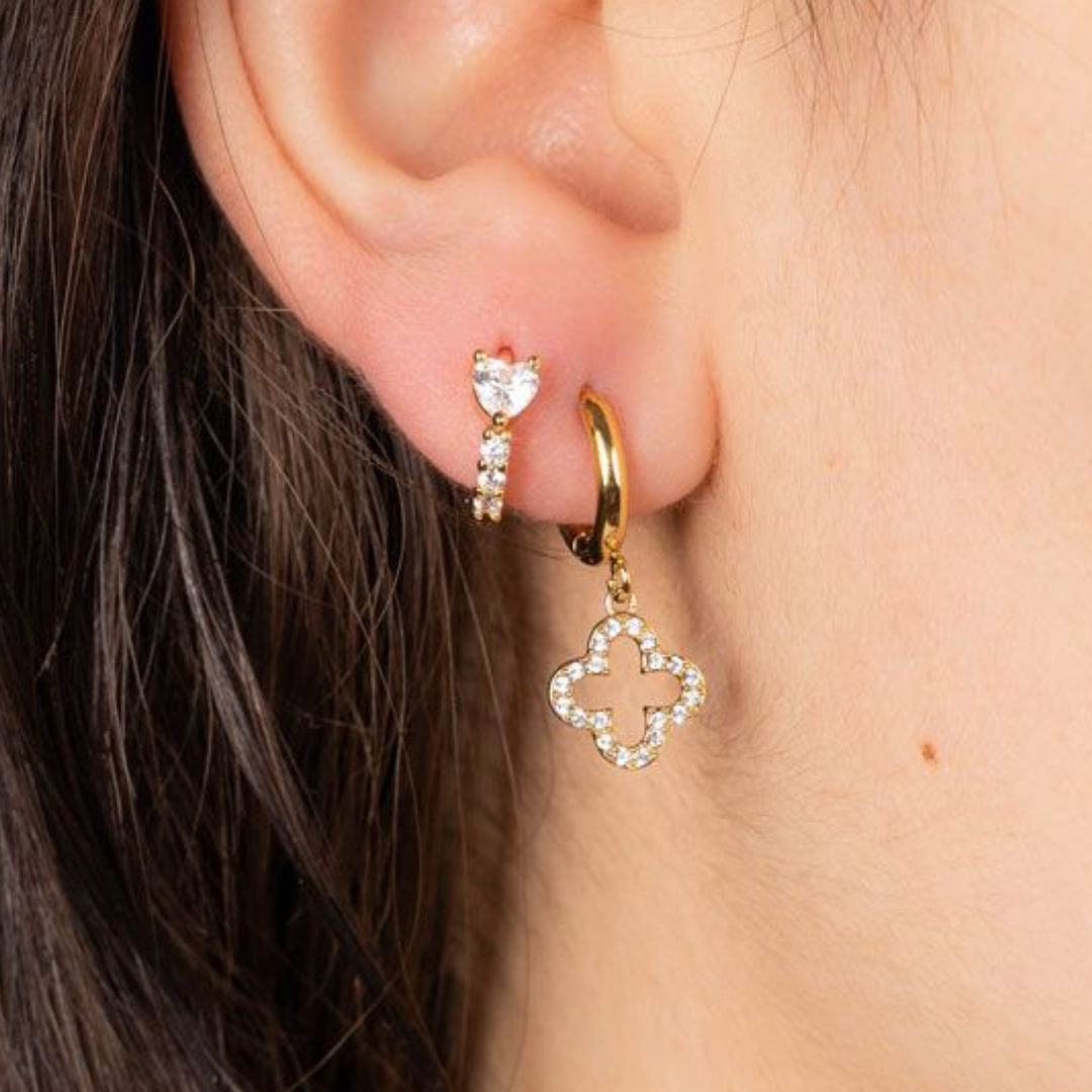 Edelstahl Ohrringe "Lucky Gold" 14K vergoldet