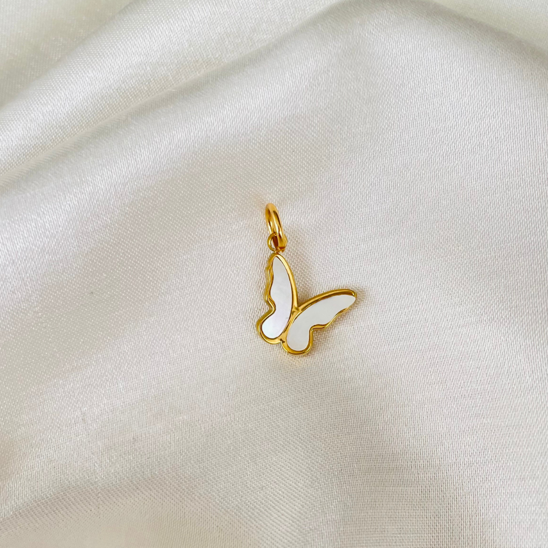 Edelstahl Charm "Kybele Gold" mit Perlmutt