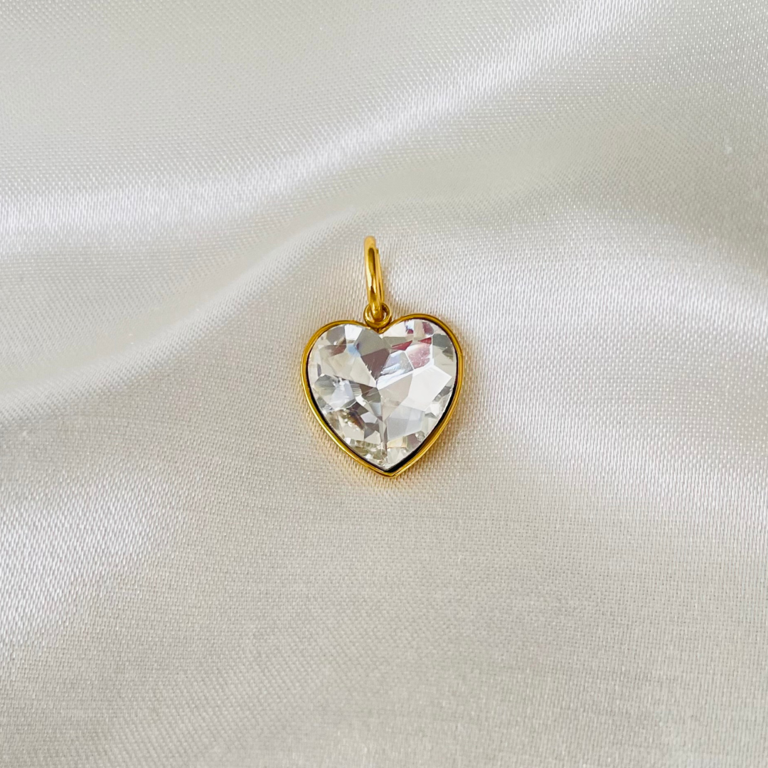 Edelstahl Charm "Amado weiß" 14K vergoldet