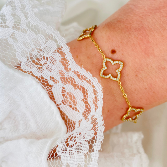 Edelstahl Armband "Fleur Gold" 14K vergoldet