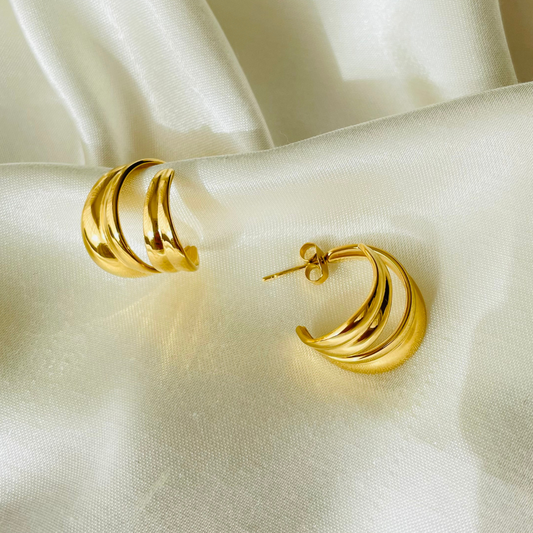 Edelstahl Ohrstecker "Cycle Gold" 14K vergoldet