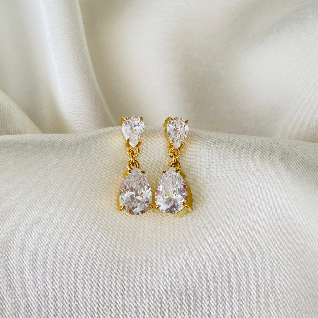 Edelstahl Ohrstecker "Drop Gold" 14K vergoldet
